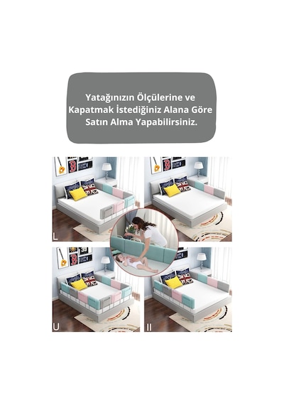 Miralay Yeni Nesil Yatak Bariyeri 50 x 40 CM Beyaz 3 Adet