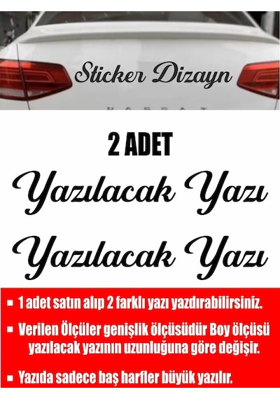 Sticker Usta Kişiye Özel Yazı - 2 Adet Isim Soyisim - Araba - Oto - Araç -motosiklet - 00097 Si
