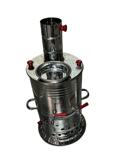 Odunlu Çift Musluklu Çelik Semaver 5 Lt -127