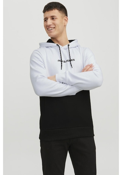Jack & Jones Erkek Sweat 12233959 Beyaz-siyah Beyaz - Siyah