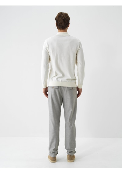 Xint Ekru Pamuk Dokulu Regular Fit Kazak 801868