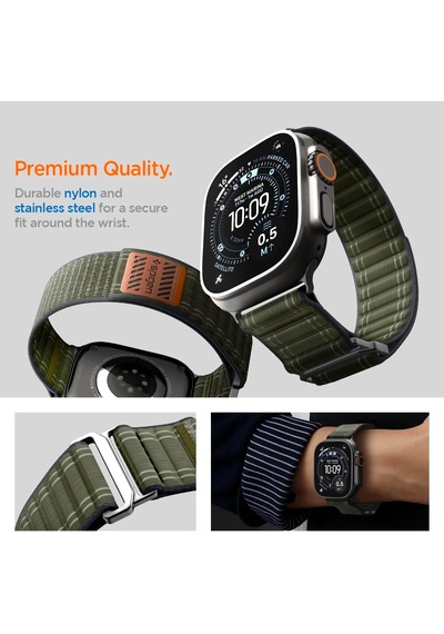 Apple Watch 49/46mm Ultra 4/3/2/1 / Seri 12/11/10 İle Uyumlu Kordon Kayış Band Wbf0 Green - Amp10142 Çok Renkli