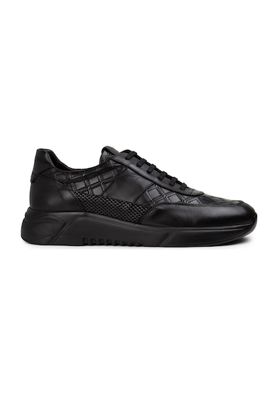 Deery Hakiki Deri Siyah Erkek Sneaker Ayakkabı - 01963Msyhe03 Siyah