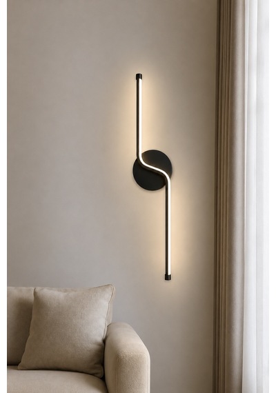 Gena Modern Led Duvar Apliği Günışığı Siyah