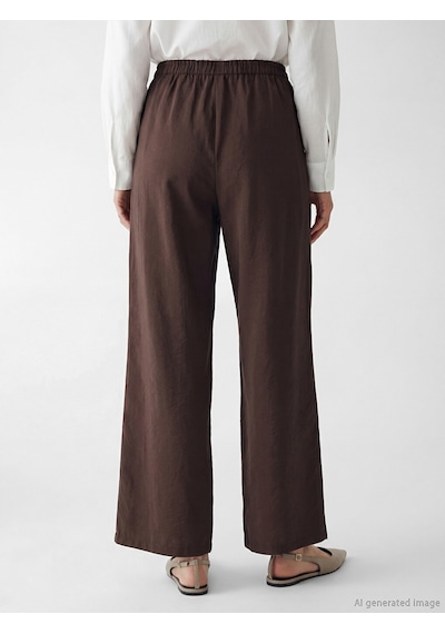 Lcw Modest Kahverengi Beli Lastikli Modal Karışımlı Kadın Pantolon