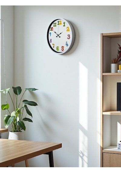 36 Cm Çocuk Odası Dekoratif Duvar Saati Çok Renkli