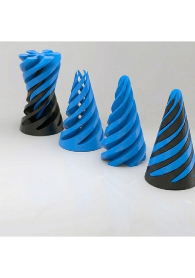 Spiral Geçmeli Koni Stres Çarkı - Masaüstü Dekoratif Obje Görsel İllüzyon - Fidget Stres Oyuncağı - Mavi