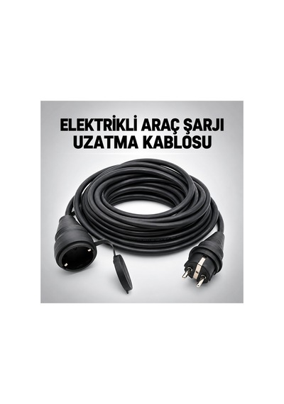 Elektrikli Araç Şarj Cihazları İçin Uzatma Kablosu 3x2.5mm %100 Tam Bakır 3 Metre
