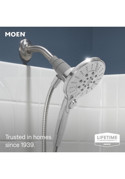 Moen 26112 Engage Magnetix Altı İşlevli 5,5 İnç Manyetik Yerleştirme Sistemli El Duş Başlığı, Krom, 1 Adet
