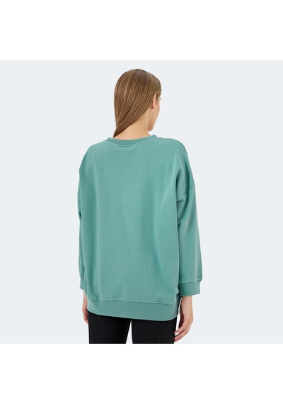 Slazenger VIKENTI SW Oversize Kadın Cepli Oversıze Yeşil Sweatshirt