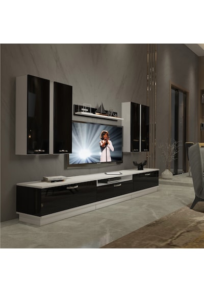 Decoraktiv Trendstyle 8d Mdf Tv Ünitesi Tv Sehpası Beyaz - Siyah