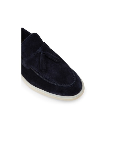 Deery Erkek Hakiki Süet Lacivert Püsküllü Loafer - 02027mlcvc01 Lacivert