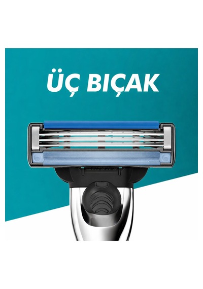Gillette Mach3 Turbo 3d Tıraş Makinesi, 1 Sap + 1 Yedek Bıçak, 3 Bıçaklı