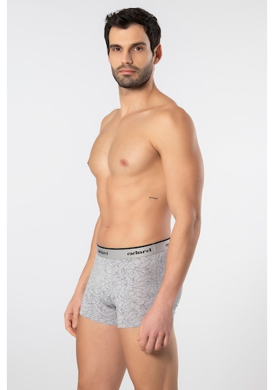 Cacharel Erkek Desenli Likralı Boxer 3'lü Paket 1339/siyah 2 Siyah 2