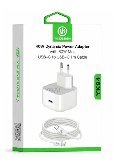 Yk Design Yk94 40w Pd Type-c Şarj Aleti Beyaz