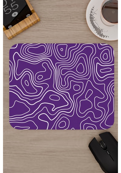 Mor Beyaz 22x18 Taraftar Gaming Oyuncu Mouse Pad Kaymaz Taban Küçük Klavye Fare Altlığı Topography