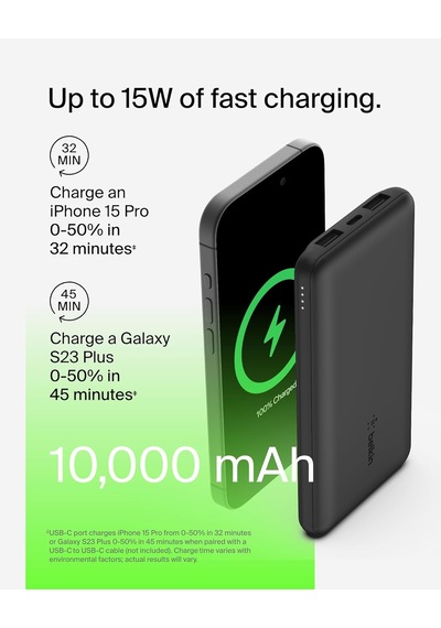 Belkin Usb-c Taşınabilir Powerbank, 10000 Mah, 1 Usb C Bağlantı N Diğer