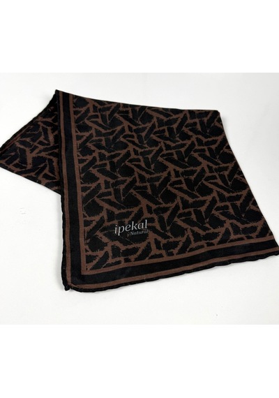 İpekal Soft Pamuk Eşarp-90 X 90 -06099 Siyah-Kahve