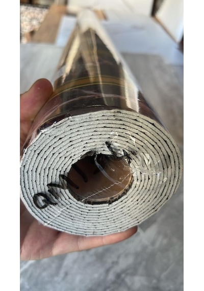 120cmx300cm Tek Parça Yapışkanlı Rulo Gold Çizgili Mermer Desenli Duvar Paneli Kağıdı Beykent Qm0134
