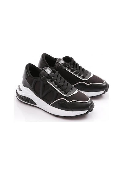 Dgn 041 Kadin V Desenli Sneaker Ayakkabi 041-2252-R1534 Siyah