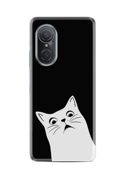 Huawei Nova 9 Se Kılıf Resimli Desenli Silikon Platinium Series Şaşkın Kedi 1900