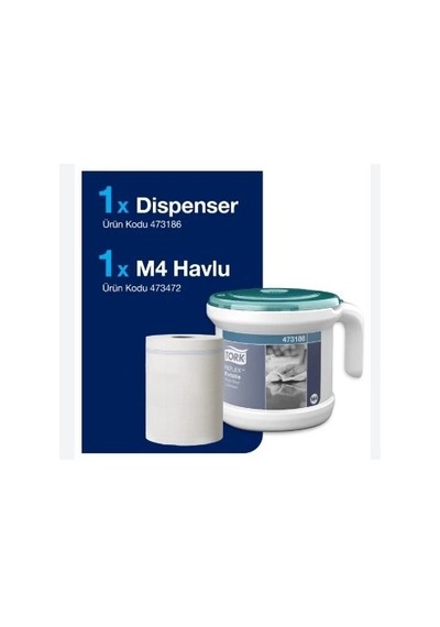 Tork 473186 Reflex İçten Çekmeli Havlu Başlangıç Paketi 1 Dispanser +1 Rulo 300 M Çok Renkli