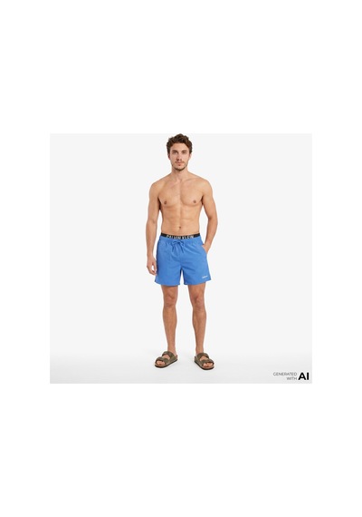 Calvin Klein Medium Drawstring Erkek Mavi Deniz Şortu-16072 Aegean Ocean
