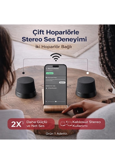 Coofbe Manyetik Magsafe İle Uyumlu Taşınabilir Şarjlı Bluetooth Hoparlör Vers.5.3 Mıknatıslı Kablosuz Speaker Ses Bombası