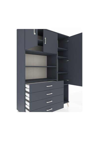 Hyperion Dolap 8 Raflı 4 Çekmeceli 3 Kapaklı 132x44x195 Antrasit-antrasit/antrasit Antrasıt/antrasıt Hyperion Dolap 8 Raflı 4 Çekmeceli 3 Kapaklı 132x44x195 Antrasit-antrasit/antrasit Antrasıt/antrasıt