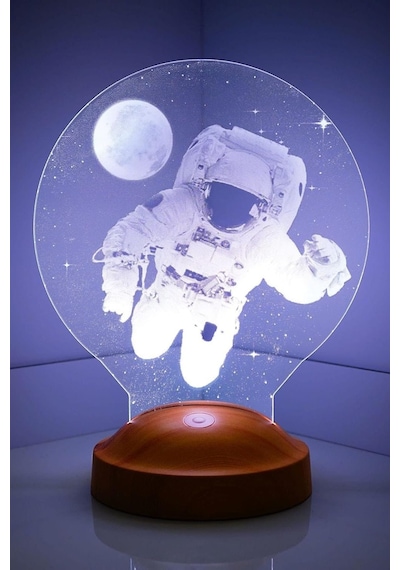 Boyutlu 3d Görünümlü Astronot Led Lamba Genel