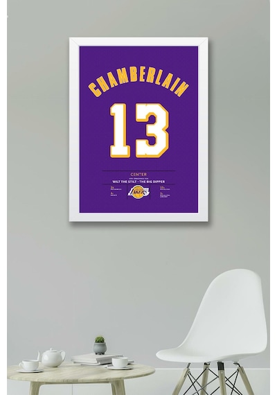 Wilt Chamberlain Forma Çerçeveli Tablo - Nba Los Angeles Lakers Jersey