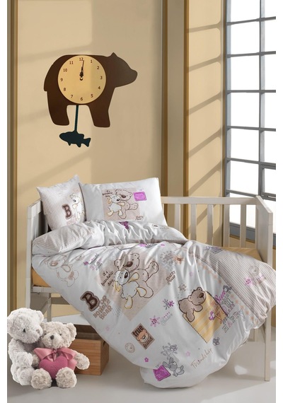 Clasy Ranforce Bebek Nevresim Friendship V1 Bej