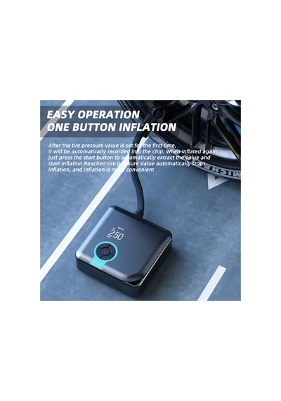 Oto Kompresör Şarjlı Taşınabilir Powerbank El Fenerli Araç Lastik Şişirme Pompası Flaşör Göstergeli - 872846373