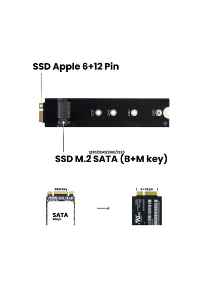 4879 M.2 Ssd To 18 6+12 Mac Çevirici Dönüştürücü Kart Adaptör