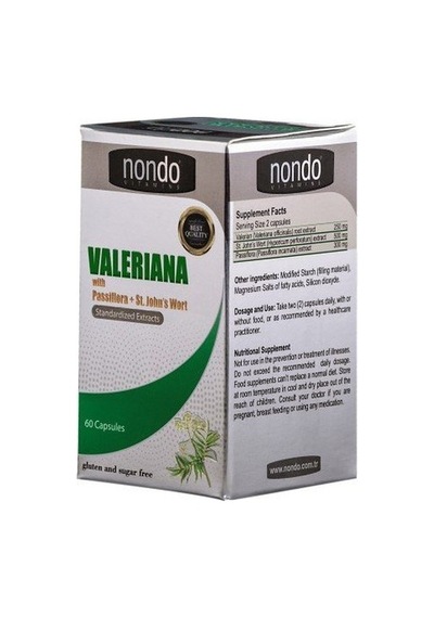 Nondo Valeriana Passiflora + St. Johns Wort 60 Kapsül