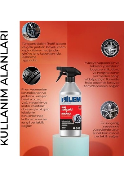 Ayrex Nilem Profesyonel Jant Temizleyici Ve Parlatıcı 750 Ml