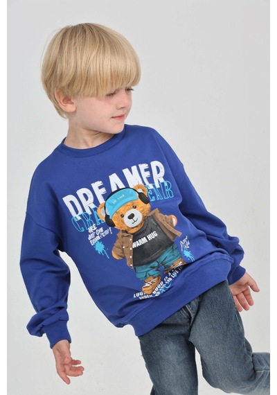 Toontoy Kids Toontoy Erkek Çocuk Dreamer Ayı Baskılı Sweatshirt Saks