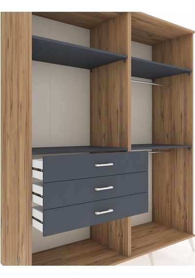 Kronos Gardrop 4 Raflı 3 Çekmeceli 2 Askılı 176x59x221 Çam-antrasit Beyaz Kronos Gardrop 4 Raflı 3 Çekmeceli 2 Askılı 176x59x221 Çam-antrasit Beyaz