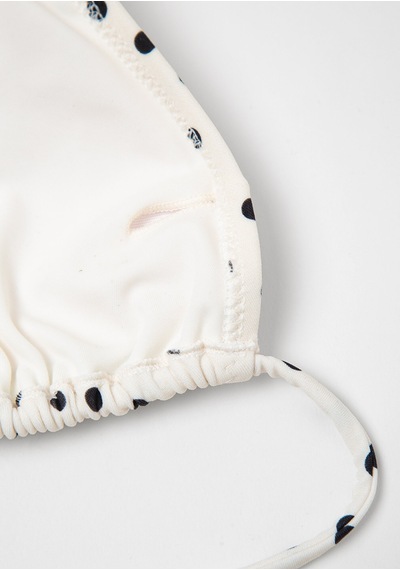 Mavi - Puantiye Desenli Ekru Bikini Üstü 1914095-70053
