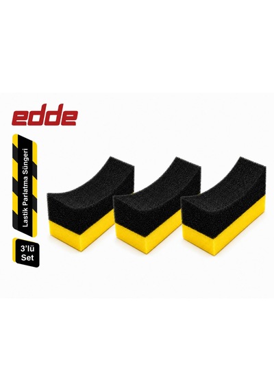 Edde Araba Araç Oto 3'lü Lastik Parlatma Süngeri Parlatıcı Sünger Oto Detailing