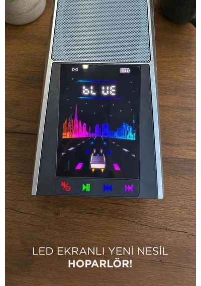 Özel Üretim Bluetooth Hoparlör Retro Araba D68 Beyaz 15w Ses Işıklı Stil