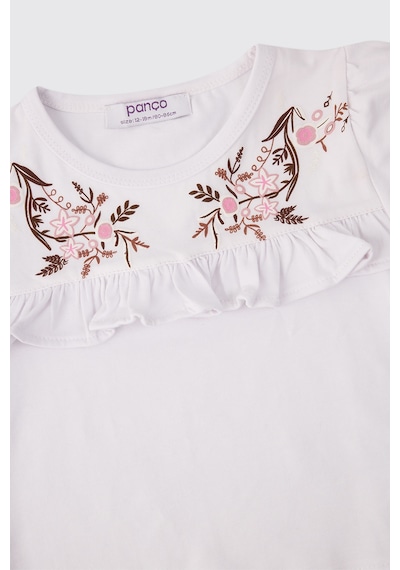 Panço Kız Bebek Beyaz Tişört 2611gb05057