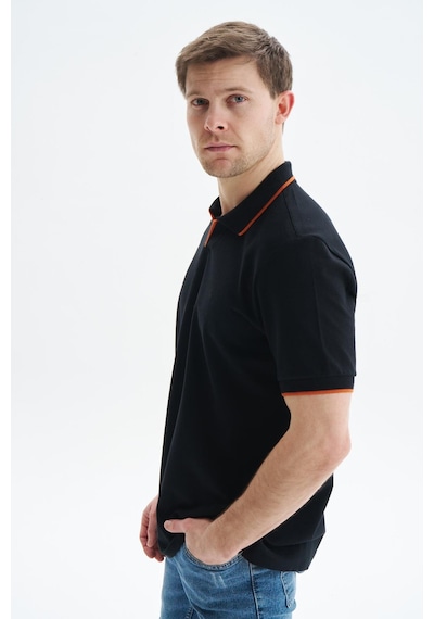 AR-MA Arma Erkek Regular Fit Basic % 100 Pamuk Pike Polo Yaka Tişört Y29374353802 Siyah