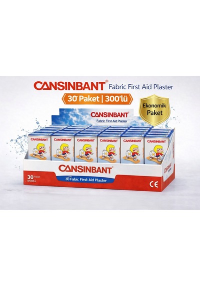 Cansinbant Bez Yarabandı 10 Lu 30 Paket 1,9 X 7,2 Cm Fabric First Aid Plaster