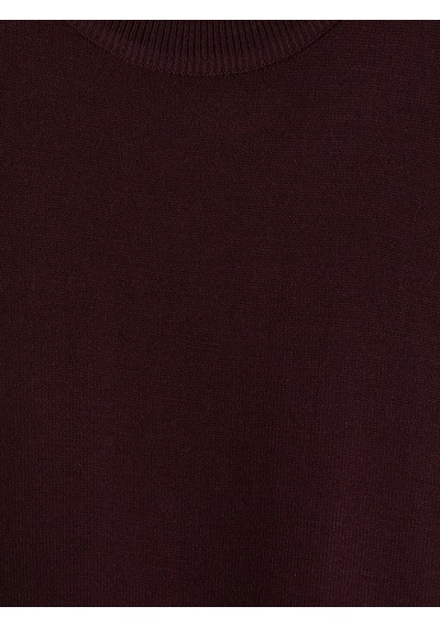 Lc Waikiki Lc Waıkıkı Bordo Bisiklet Yaka Kadın Triko Tunik