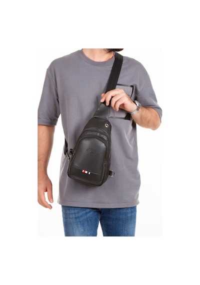 Newish Polo Erkek Bodybag Göğüs Çapraz Çanta Ve El Omuz Çantası New130 Siyah - Bronz