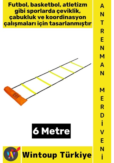 Antrenmanmalzemesi Futbol Basketbol Spor Koordinasyon Hız Çantalı Antrenman Merdiveni 6 Metre Çok Renkli