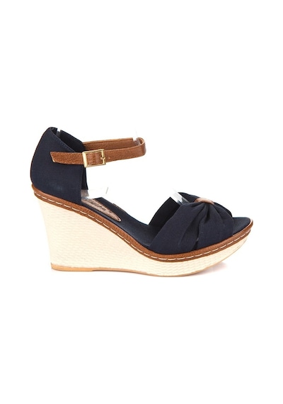Fox Shoes Lacivert Kadın Dolgu Topuklu Ayakkabı 9674040505
