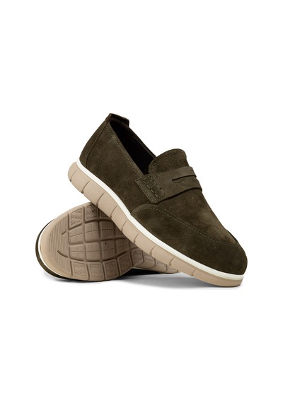Deery Erkek Hakiki Süet Yeşil Loafer Ayakkabı - 02044mysle01