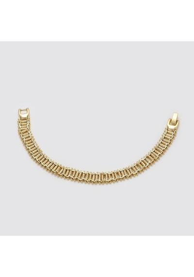 Zirkon Taşlı Geometrik Motifli 14 Ayar Altın Kaplama Kadın Bileklik Gold